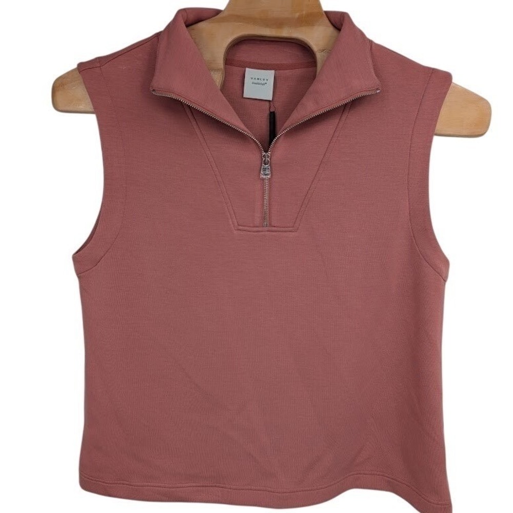Varley NWT Women's Magnolia Half Zip Sleeveless Tank 2.0 Rose sz XL